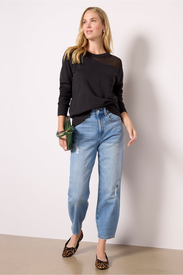 Everve Hollis Mesh Inset Sweatshirt Black