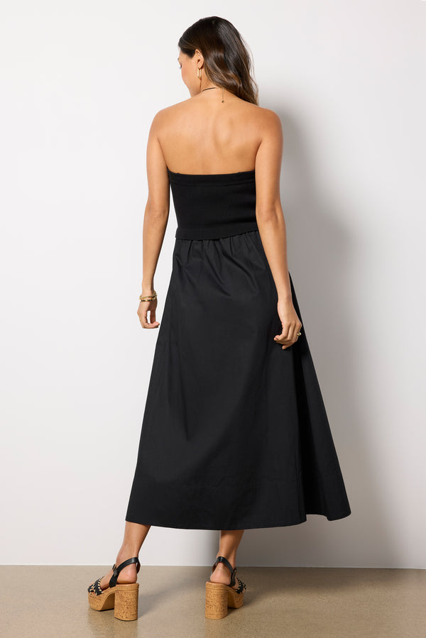 Everve Holly Strapless Dress Black
