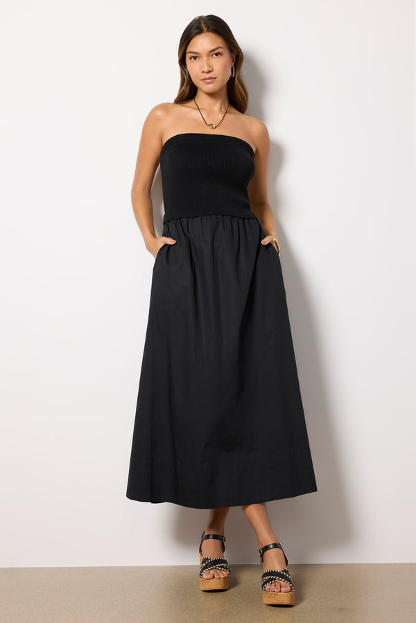 everve Holly Strapless Dress Black