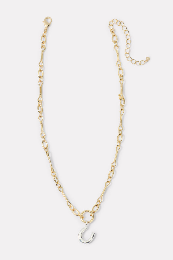 Everve Holton Horseshoe Necklace Silver/Gold