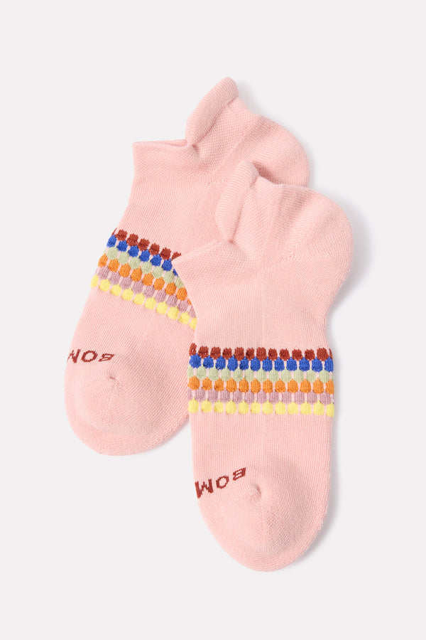 everve Honeycomb Stripe Ankle Sock Pinklily