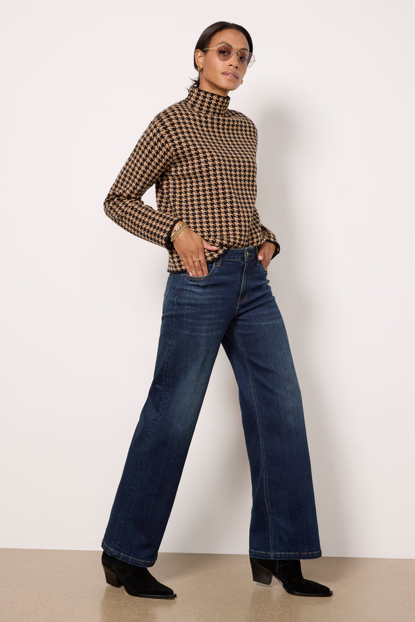 Everve Houndstooth Pullover Black/Brown