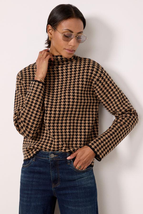 everve Houndstooth Pullover Black/Brown