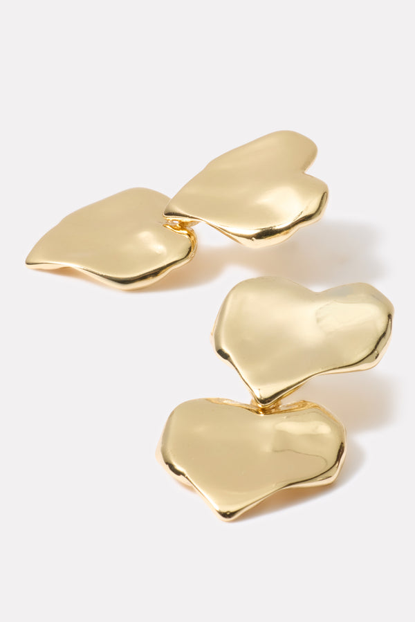 Everve Huntley Heart Drop Earring Gold