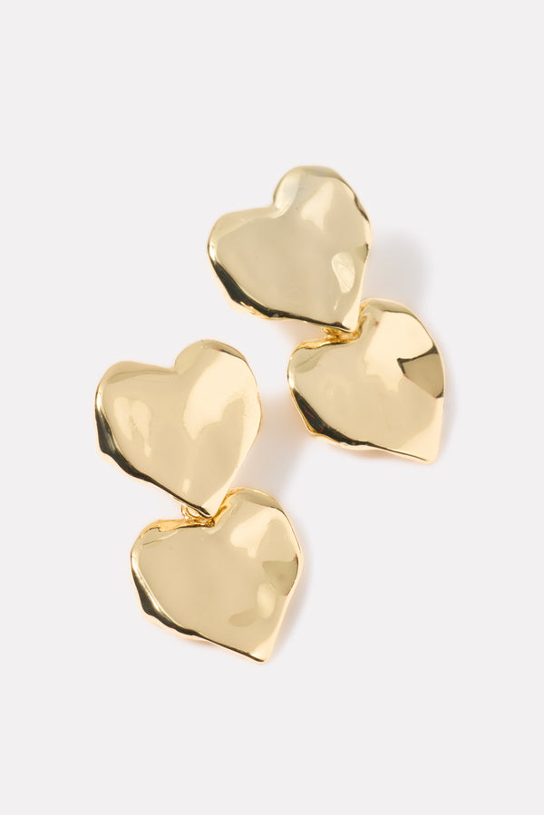 everve Huntley Heart Drop Earring Gold