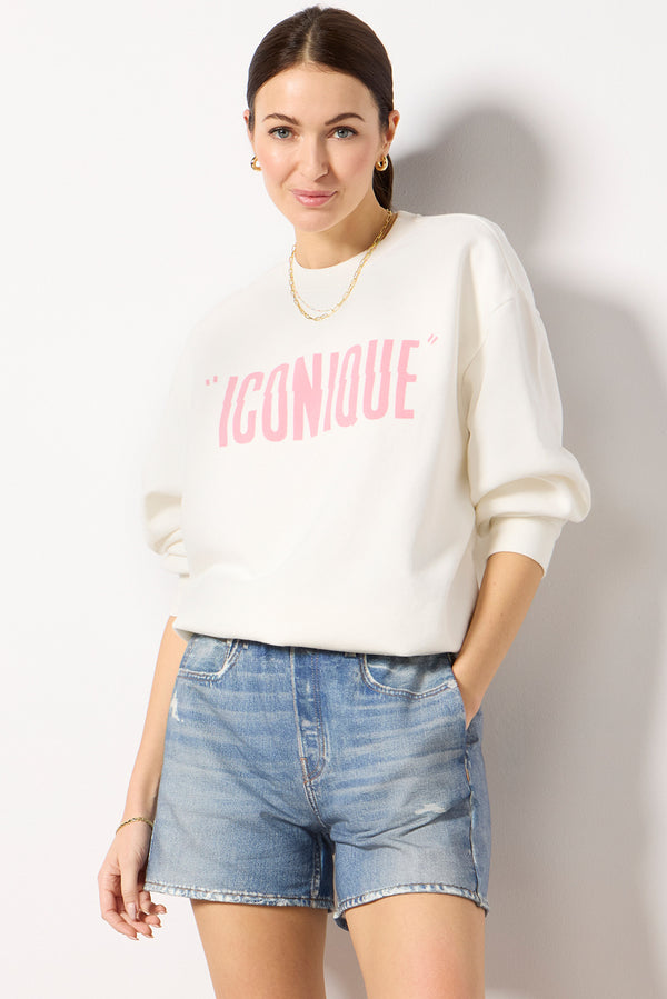 everve Iconique Oversized Sweatshirt Oysterwhite