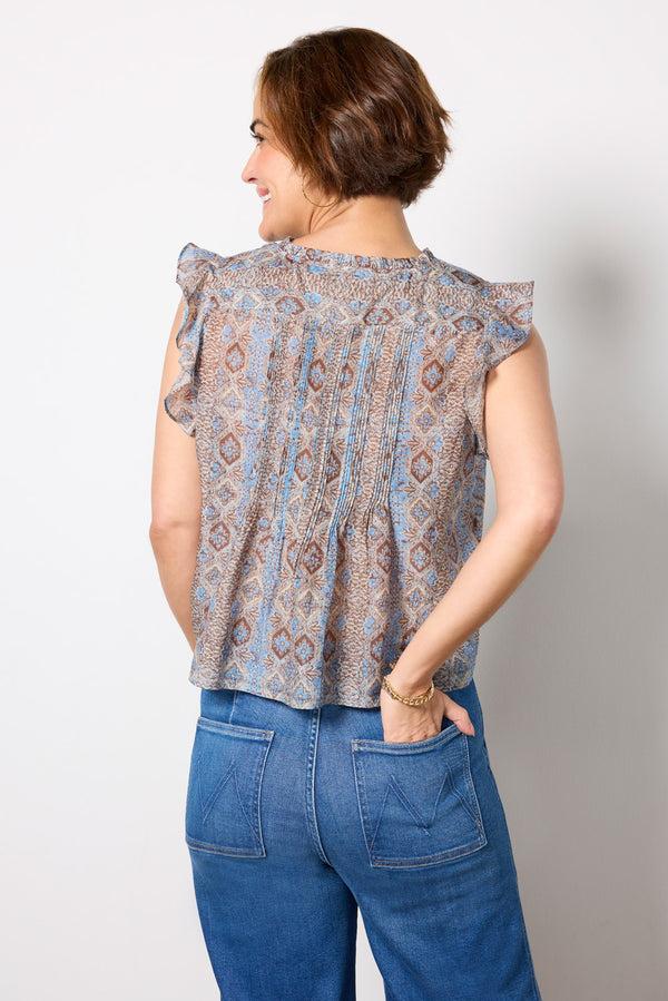 Everve Idris Top Slatebluemulti