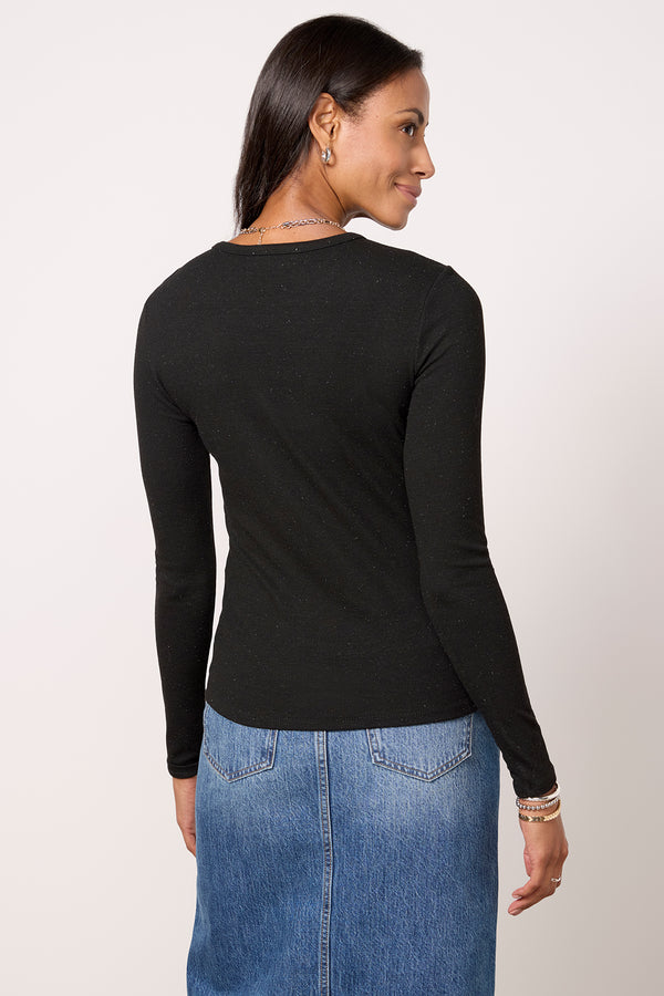 Everve Isabella Shimmer Tee Black