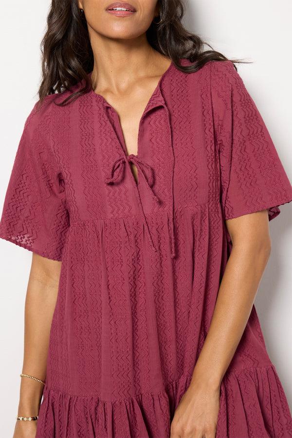 Everve Isla Dress Crushedberryzigzag