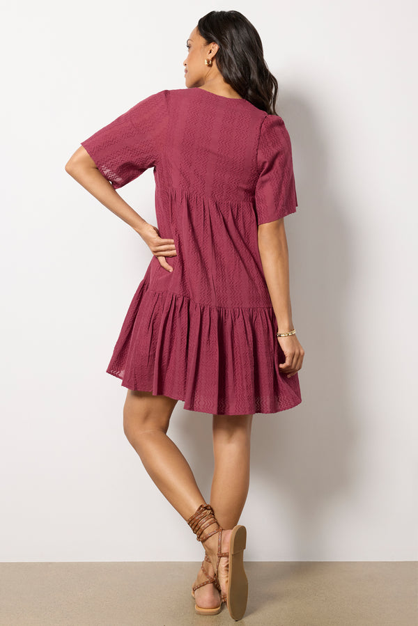 Everve Isla Dress Crushedberryzigzag