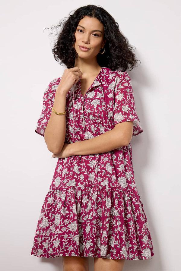 Everve Isla Dress Sangriaparkprint