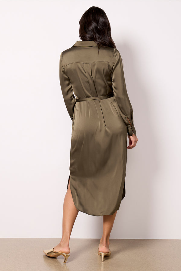 Everve Ivey Shirt Dress Olive