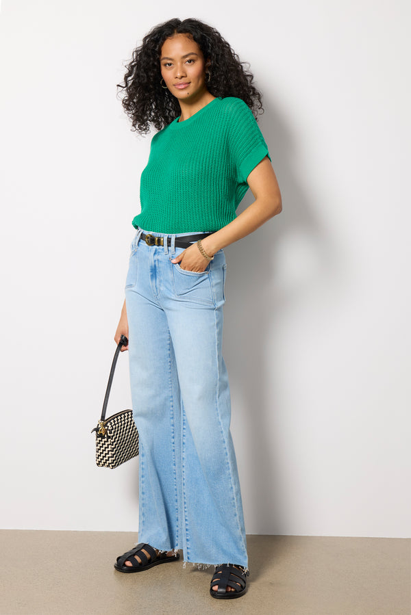 Everve Ivy Open Weave Tee Kellygreen3151