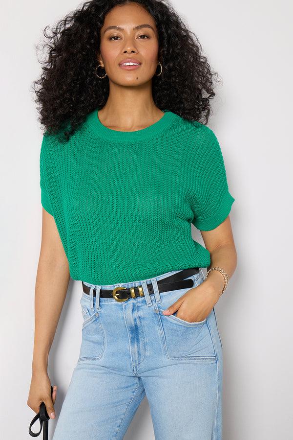 Everve Ivy Open Weave Tee Kellygreen3151