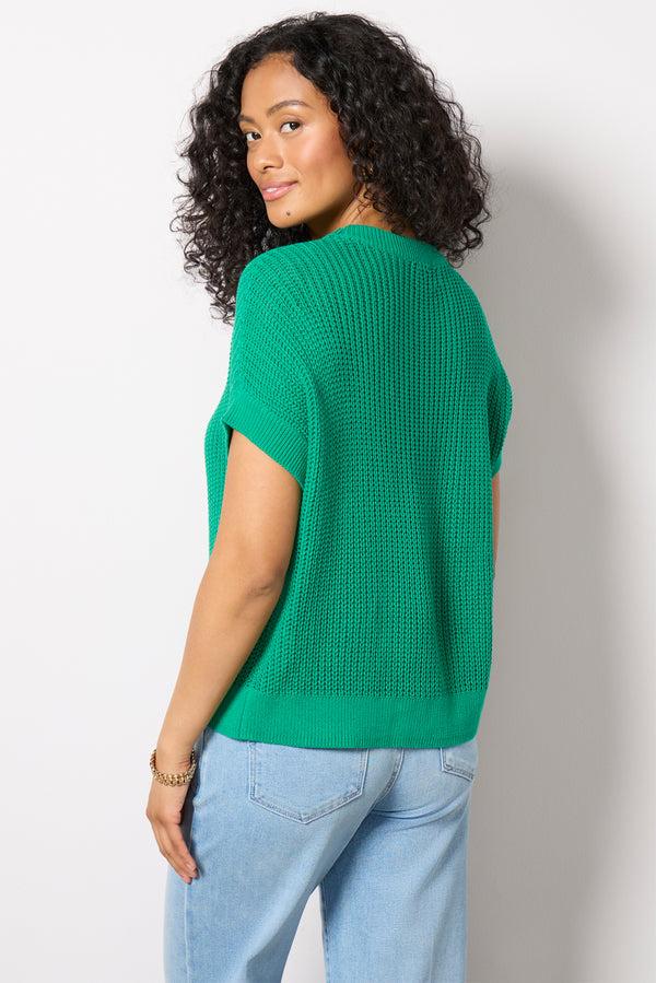 Everve Ivy Open Weave Tee Kellygreen3151