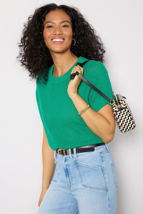 everve Ivy Open Weave Tee Kellygreen3151