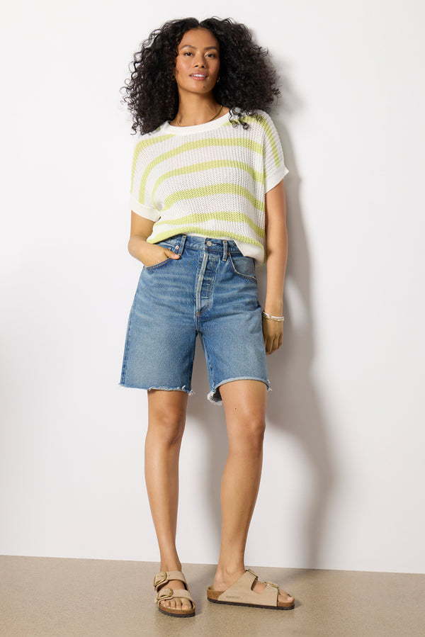 Everve Ivy Open Weave Tee Keylime3125