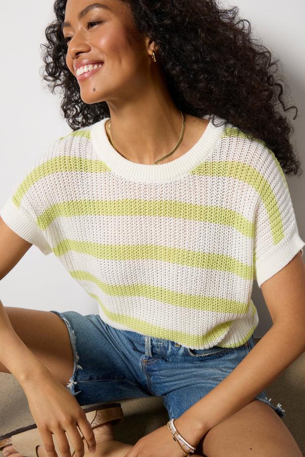 everve Ivy Open Weave Tee Keylime3125