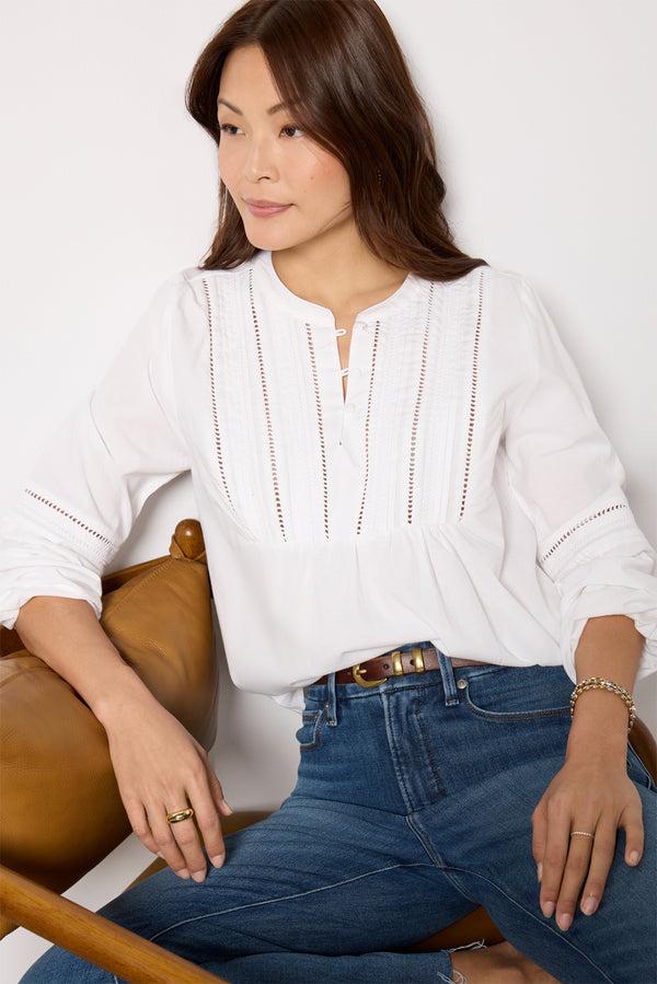 everve Jacqueline Lace Inset Blouse White