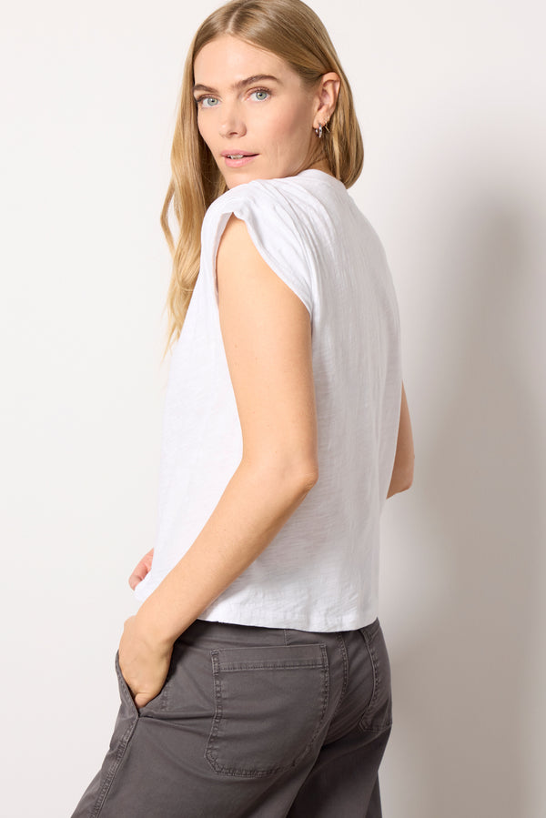 Everve Jaden Stud Muscle Tee White