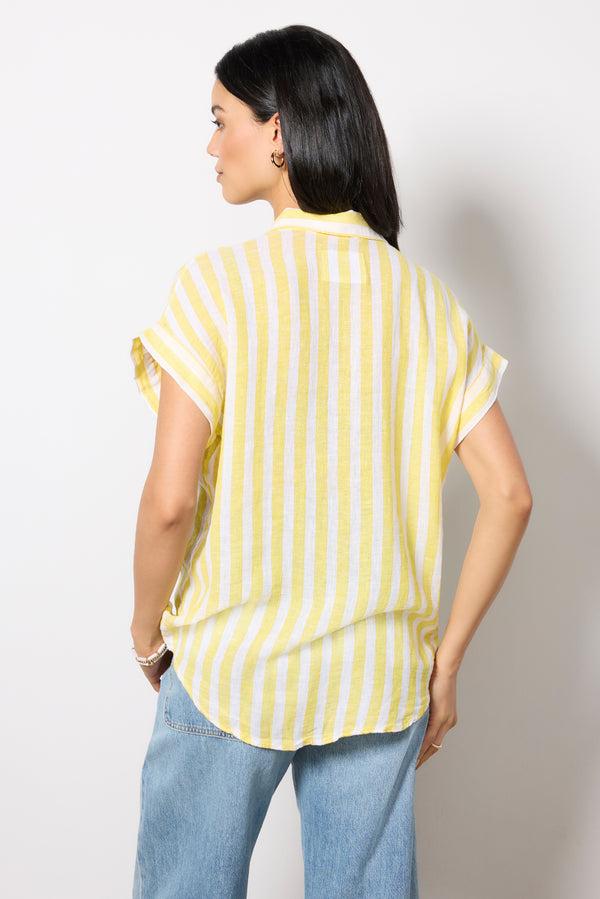 Everve Jaime Short Sleeve Top Daffodilestripe
