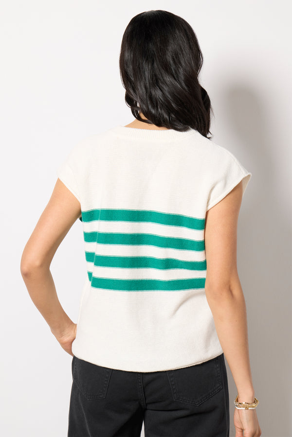 Everve Jane Pullover White/Green
