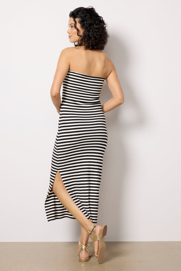 Everve Jane Strapless Dress Black/White