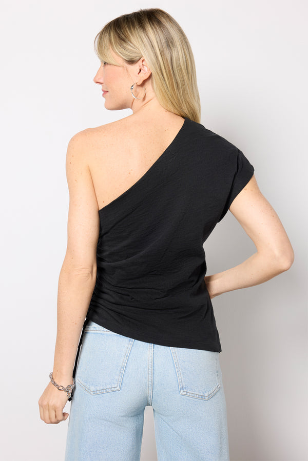 Everve Jaylen Asymmetrical Tee Black