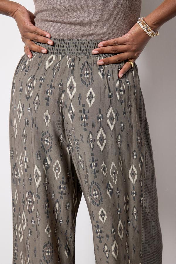 Everve Jenny Printed Pant Olivecombo
