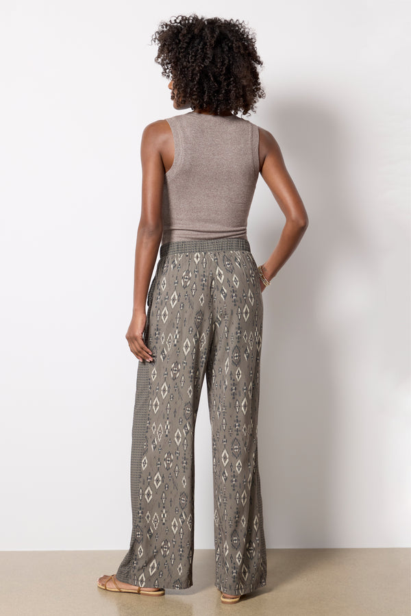 Everve Jenny Printed Pant Olivecombo