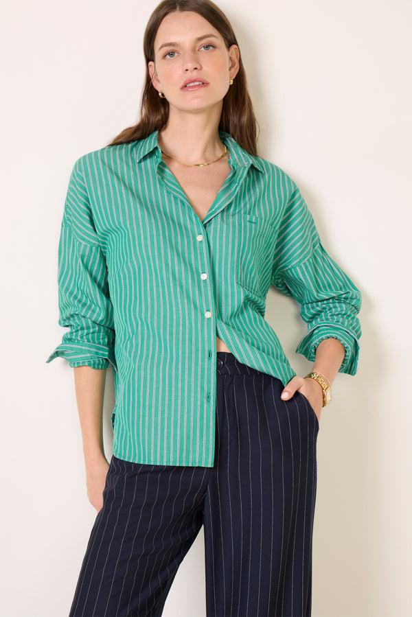 Everve Jo Shirt Greenstripe