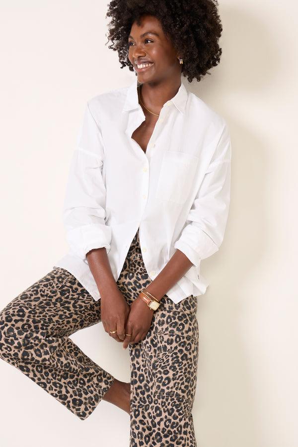 Everve Jo Shirt In Paper Poplin White
