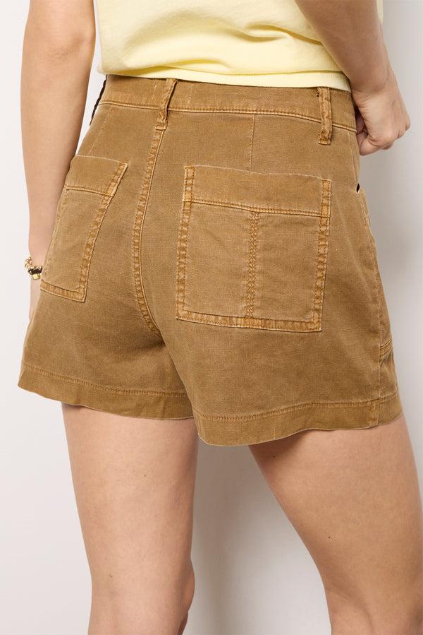 Everve Joelle Stretch Linen Short Bronze