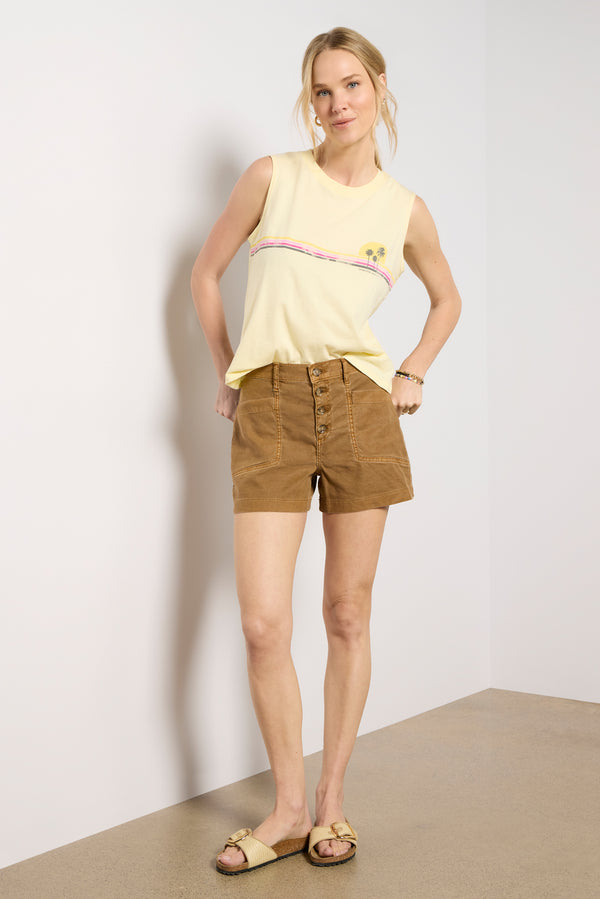 everve Joelle Stretch Linen Short Bronze