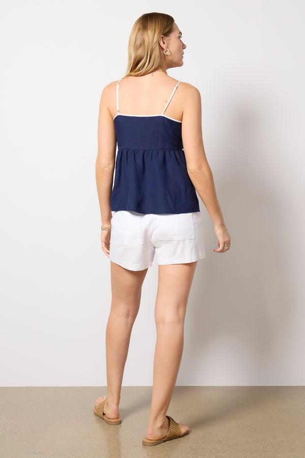 Everve Joelle Stretch Linen Short White