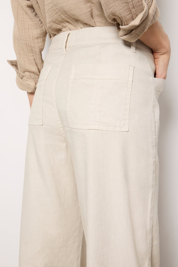 Everve Joelle Stretch Linen Trouser Barelybeige