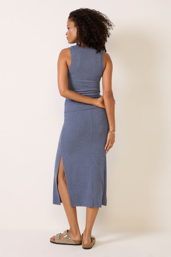 Everve Jones Maxi Skirt Denimblue