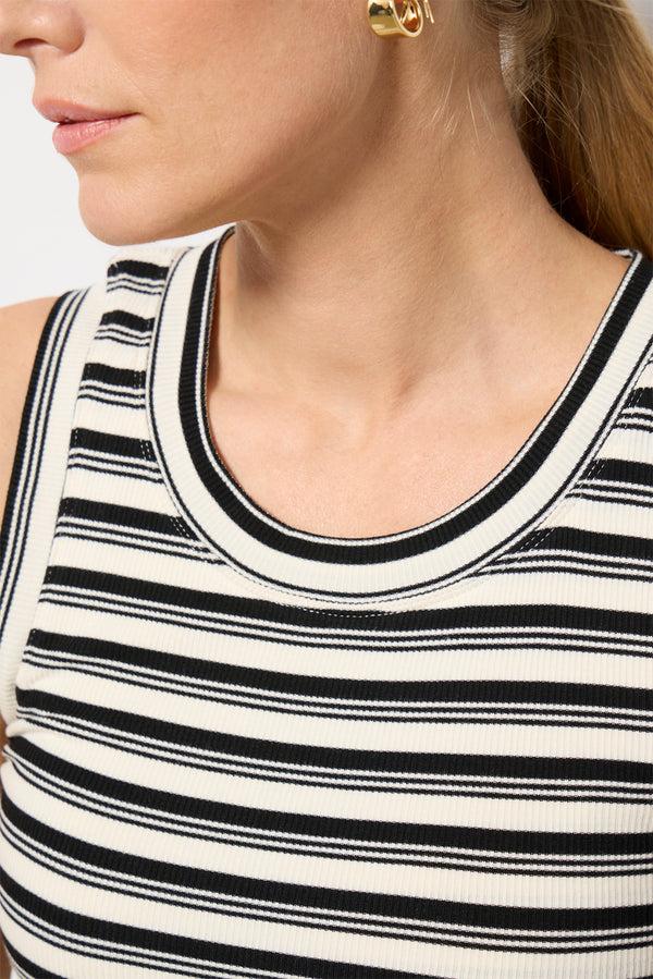 Everve Jones Rib Tank Black/Ivorystripe
