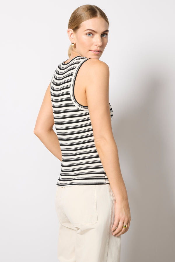 Everve Jones Rib Tank Black/Ivorystripe