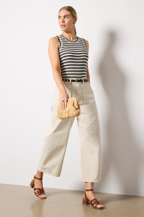 everve Jones Rib Tank Black/Ivorystripe