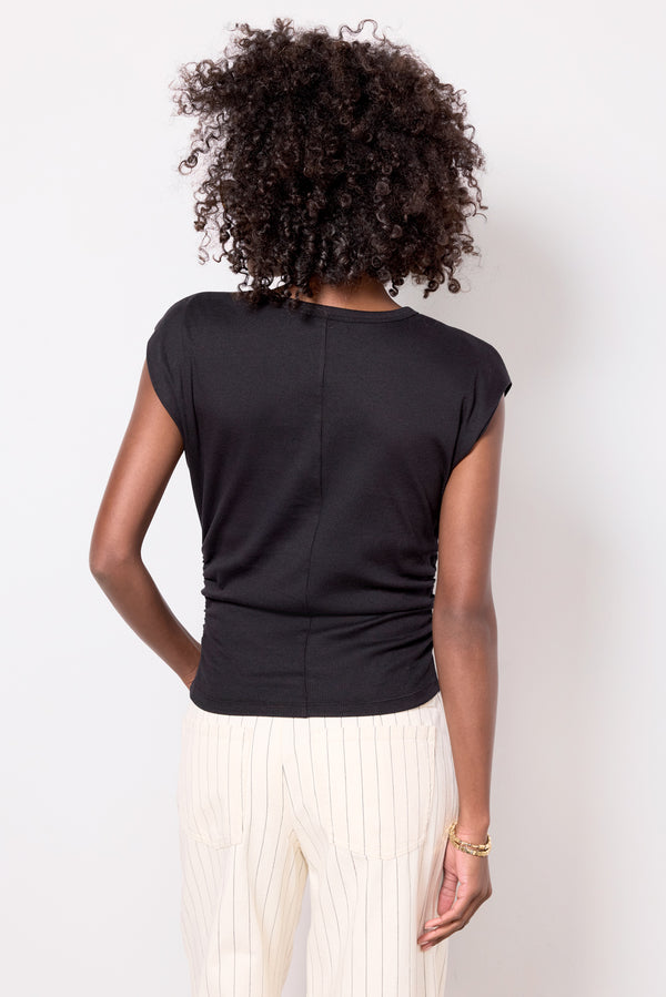 Everve Joni Crew Neck Top Black