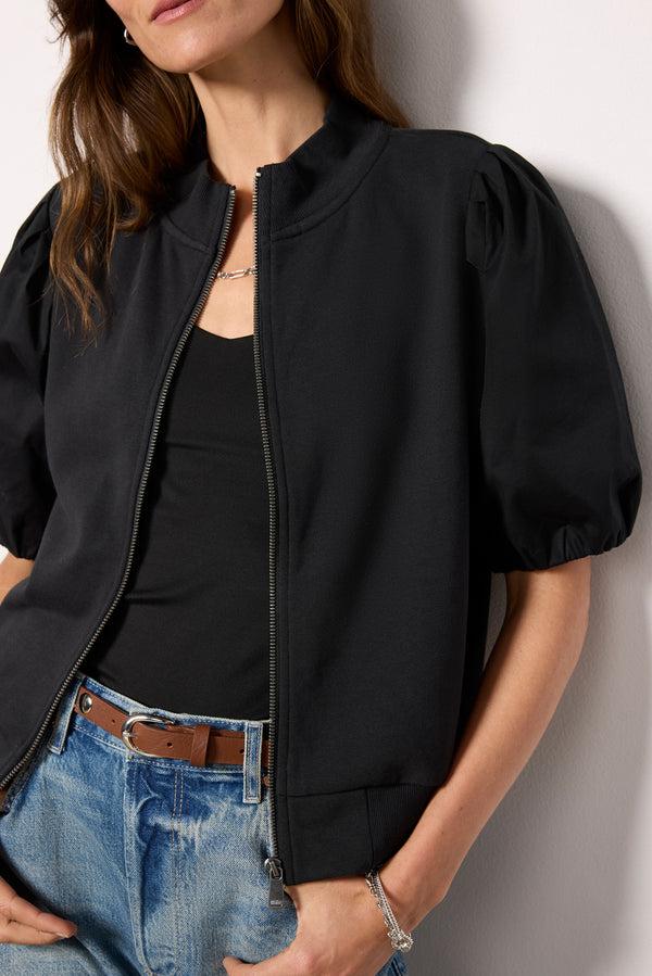 Everve Jordan Puff Sleeve Top Black