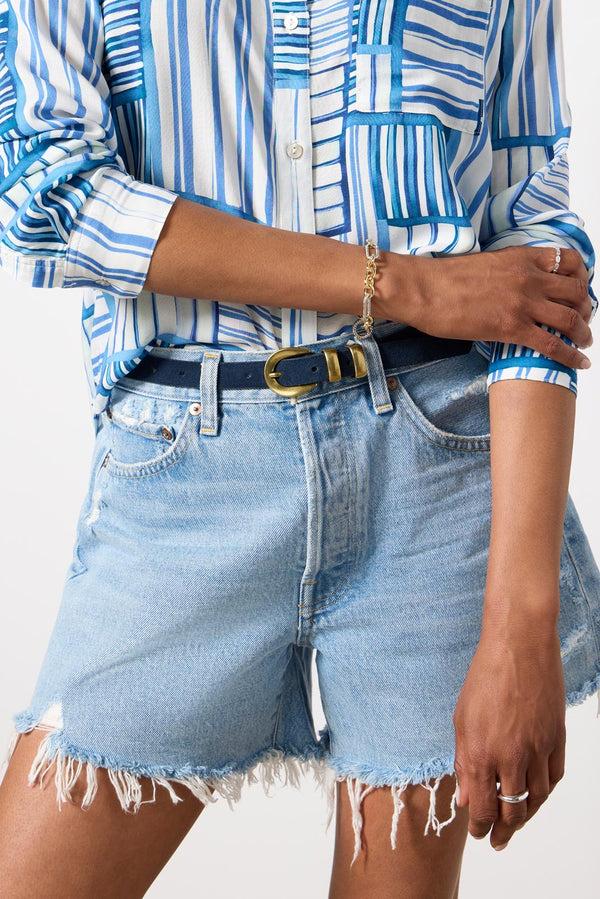 Everve Josephine Shirt Marinemixedstripe