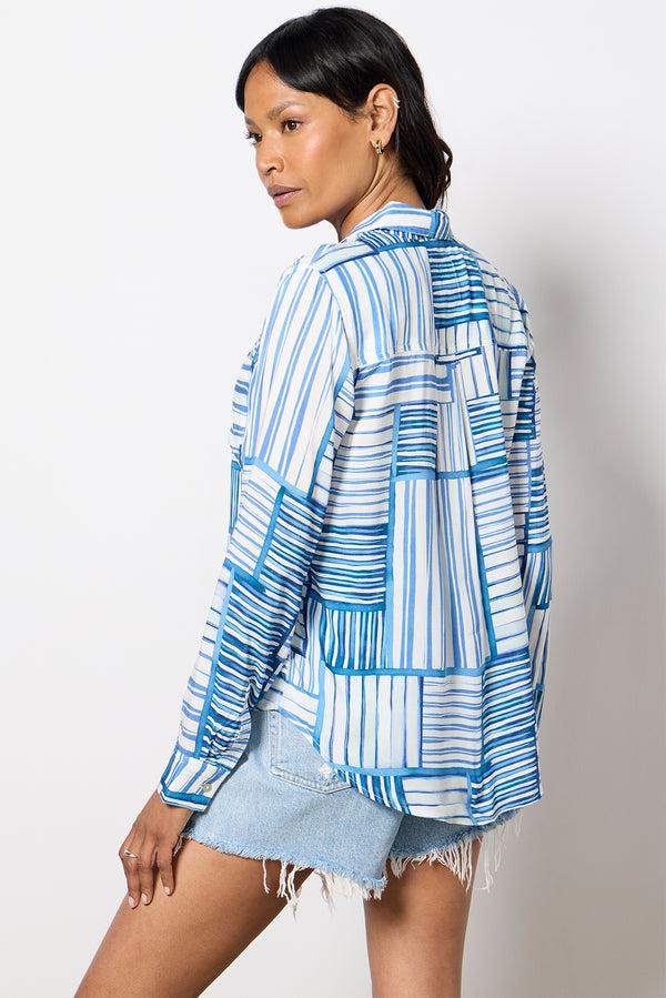 Everve Josephine Shirt Marinemixedstripe