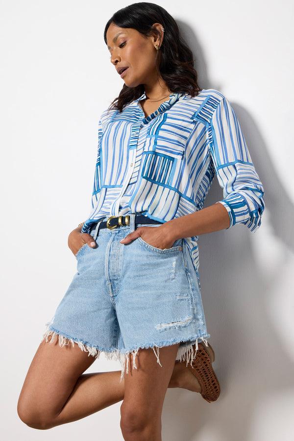 everve Josephine Shirt Marinemixedstripe