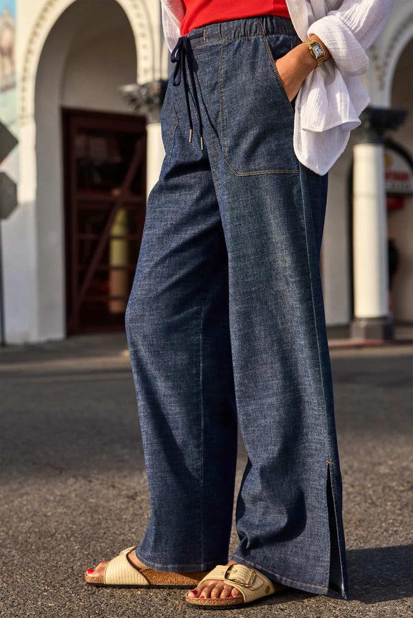 Everve Julia Stretch Linen Lounge Pant Stargazer