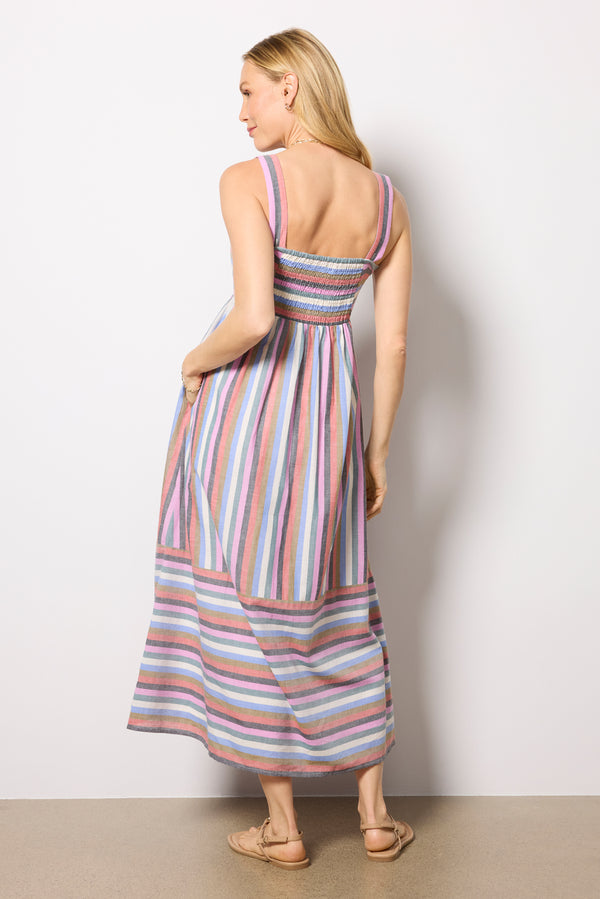 Everve Julia Stripe Midi Dress Multistripe