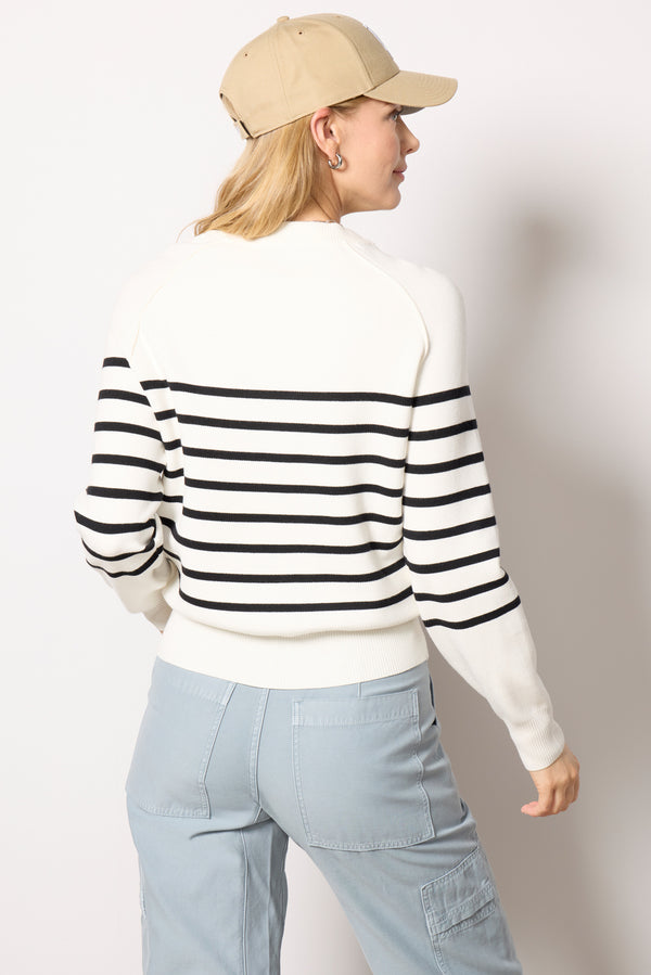 Everve June Stripe Pullover White/Blackstripe