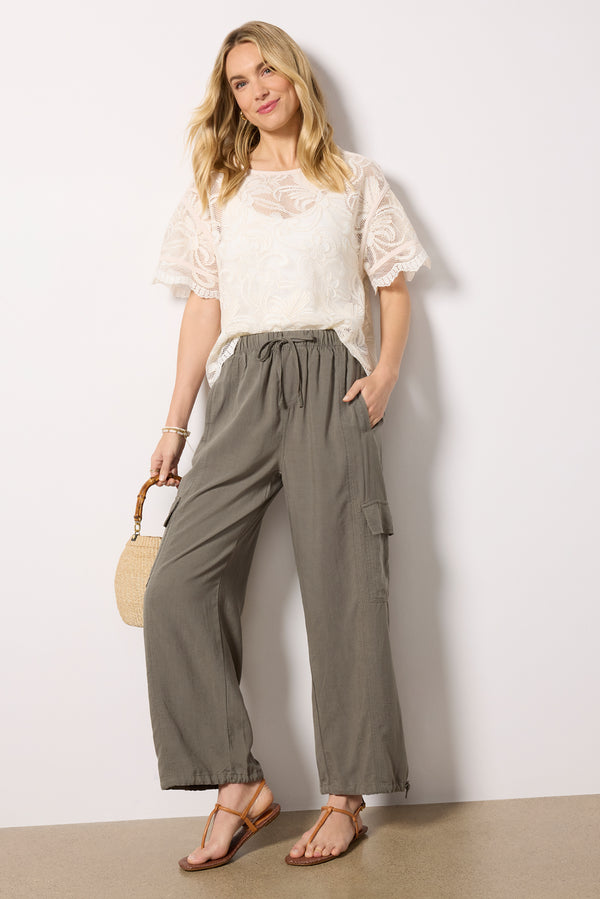 everve Kaia Cargo Pant Olive