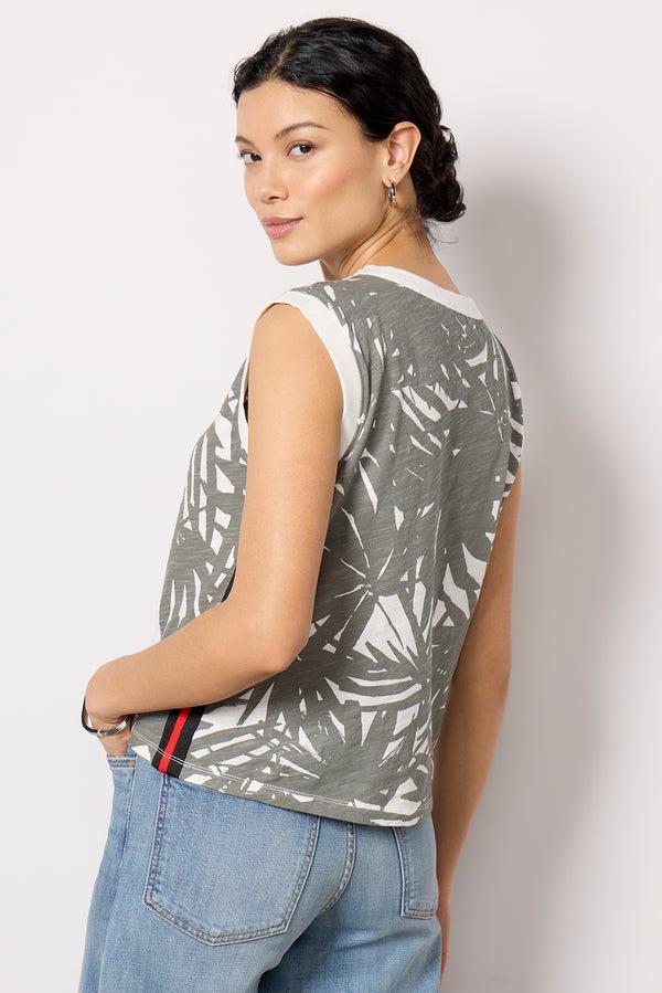 Everve Kalani Palm Varsity Tank Greymulti